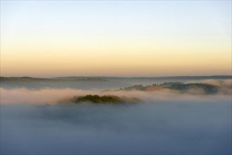 Altmuehl Valley with morning fog