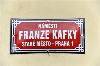 Street sign Franze Kafky