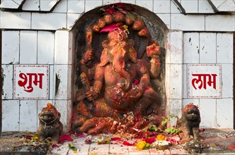 Ganesha shrine with some offerings