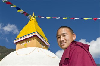 Portrait of a young tibetean monk