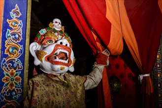 Wooden mask used by monks for ritual dances during Hemis Festival