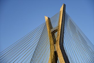 Detail of the Octavio Frias de Oliveira suspension bridge