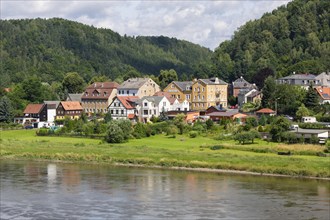 Town view of Bad Schandau on the Elbe