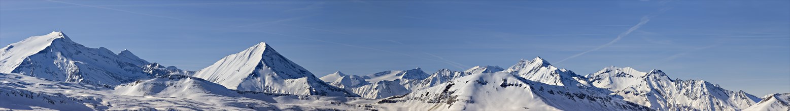 Panoramic view of the Hohe Tauern or High Tauern mountain range