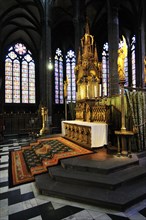 Inside the black Cathedral of Clermont-Ferrand or Notre-Dame-de-l'Assomption