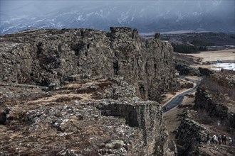Visible faultline of the Eurasian and American tectonic plates