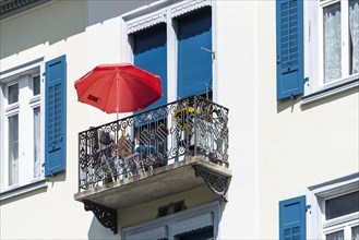 Balcony with a sun umbrella