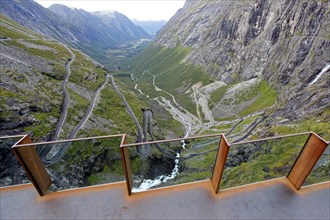 Viewing platform at the Trollstigen or Troll's Footpath