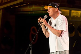 The German comedian Otto Waalkes performing live at the Stadthalle festival hall