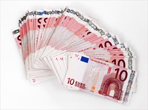Many 10-euro banknotes