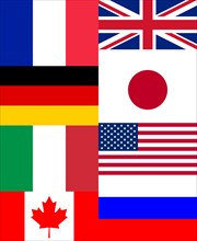 National flags of the G8 countries