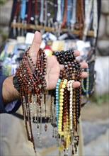 Street vendor with Turkish prayer beads