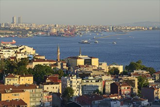 View from Beyoglu over the Marmara Sea and Ueskuedar on the Asian shore