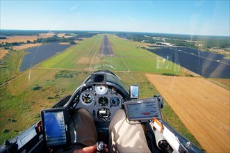 View from the cockpit of a glider