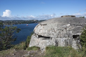 Old bunker above the sea in front of Kristiansand
