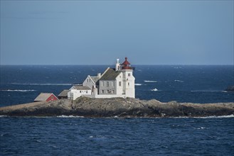 Historic lighthouse on a small island in the North Sea