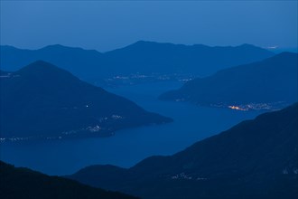 Early morning mood high above lake Lago Maggiore