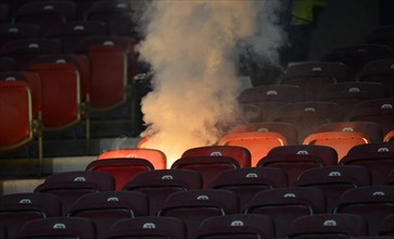 Row of seats going up in flames