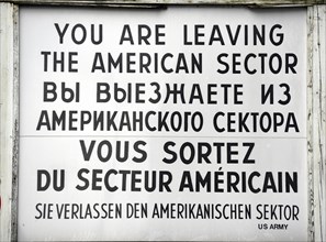 Replica of the sign at Checkpoint Charlie