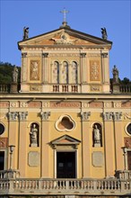 West facade of the Parish Church of Sancto Ambrosio in the evening light