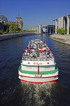 Passenger boat on the Spree River in the Government District