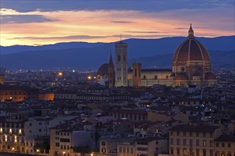 Florence Cathedral or Basilica di Santa Maria del Fiore at dusk