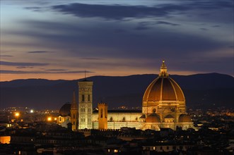 Florence Cathedral or Basilica di Santa Maria del Fiore at dusk