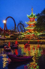 Christmas decorations in Tivoli Gardens amusement park