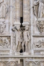 Marble sculptures of the west facade of Milan Cathedral of Santa Maria Nascente