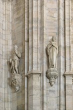 Marble sculptures of the south choir chapel of Milan Cathedral of Santa Maria Nascente