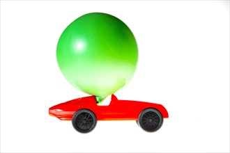 Toy car with a 'balloon-drive'