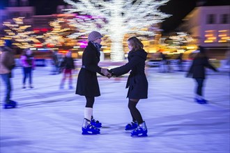 Ice rink and Christmas market on Vrijthof square in the historic town centre