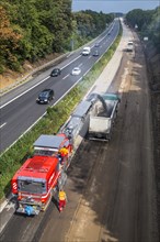 Earthworks on a large highway construction site on the A52 motorway