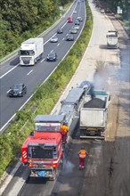 Earthworks on a large highway construction site on the A52 motorway