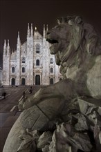 Lion sculpture on Piazza del Duomo