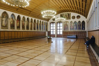 Imperial Hall in Frankfurt's Roemer with the gallery of all the kings and emperors of the Holy Roman Empire of the German Nation