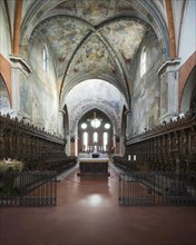 Choir stalls and choir of the Gothic Chiaravalle Abbey