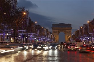 Avenue des Champs-Elysees with the Arc de Triomphe