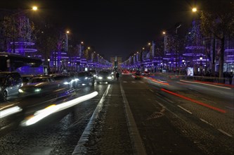 Avenue des Champs-Elysees with Christmas lights