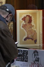 A book with erotic illustrations by Egon Schiele in a shop