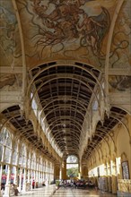 Covered walkway with a ceiling mural