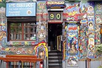 Facade and door of The Bulldog coffee house