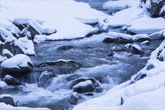 Krimmler Ache River in winter