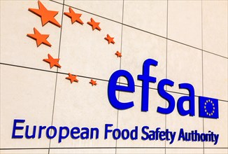 Lettering on the facade of the official seat of the EFSA