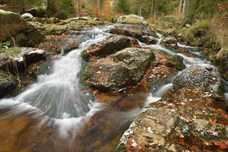 Unterer Bodefall waterfall in autumn
