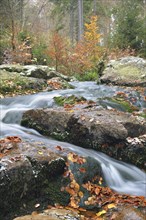 Unterer Bodefall waterfall in autumn