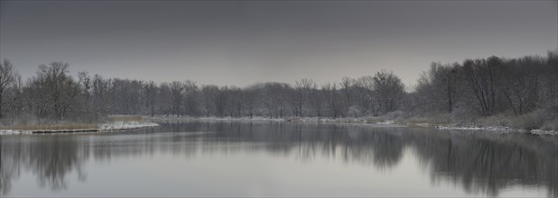 Winter landscape on the Danube