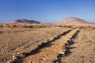 Path through desert-like hinterland