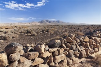 Dry wall in a desertlike landscape