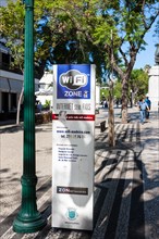 Promenade Av Arriaga with wifi zone sign
